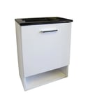 Ensuite 400 - Square bowl ensuite vanity 400x220mm Available in white poly bowl or frosted/black glass bowl