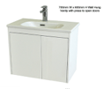 Super Slim Compact Space Saver Narrow Depth 390mm Wall Hung Vanity - 700mm