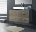 JAZZ Wall Hung vanity (available white/birch/ash grey, ceramic top/stone top with basin) - 900mm