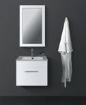 LEONE White Wall Hung Square Basin Vanity - 600mm