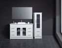 ARTO vanity with glass doors & upgrade stone top and over counter basin - 1200mm