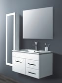 LEONE White Wall Hung Square Basin Vanity - 900mm
