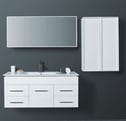 LEONE White Wall Hung Square Basin Vanity - 1200mm