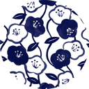 Pattern design Tsubaki indigo blue