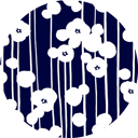 Pattern design Plum indigo blue