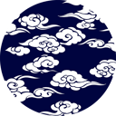 Pattern design Kumo indigo blue