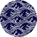 Pattern design Seigaiha indigo blue