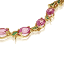 Edelstein und Diamanten Collier in Gelbgold, angefertigt auf Kundenwunsch von der Goldschmiede OBSESSION Zürich und Wetzikon