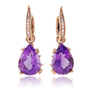 Ohrschmuck in Rotgold mit Amethysten und Brillanten aus der Gremlin Kollektion der Goldschmiede OBSESSION Zürich und Wetzikon