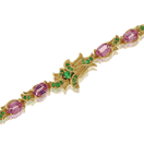 Edelstein und Diamanten Collier in Gelbgold, angefertigt auf Kundenwunsch von der Goldschmiede OBSESSION Zürich und Wetzikon