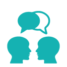 Icono dos personas hablando