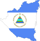 Geografische Karte kombiniert mit der Nationalflagge von Nicaragua