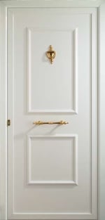 Puerta de entrada de aluminio con panel decorativo Amazonas