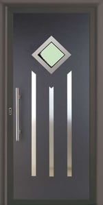 Panel de puerta de entrada de aluminio con vidrio