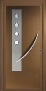 Panel decorativo con vidrios esmerilados para puerta de entrada de aluminio