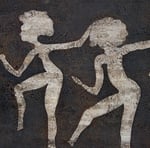 TANZENDE MÄDCHEN, 90X90CM, MISCHTECHNIK/ACRYL AUF LEINWAND, PREIS AUF ANFRAGE