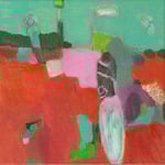 Zinnoberberg / Stefanie Anrig / Mischtechnik auf Leinwand / 20 cm x 20 cm