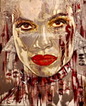 "Sin City 2: A Dame to Kill For" ©2013, Portrait of Rosario Dawson II © 2013, Acrylic on Canvas, Private Commission
