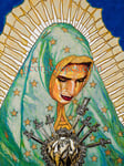 El Tepeyac de Los Angeles Pieta ©2020,  Acrylic on Canvas, Dimensions 30" w x 40" h