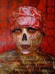 Double-Barrel Shotgun Sugar Skull II ©2010, Acrylic on Canvas, Dimensions 30" w x 40" h, Private Collection