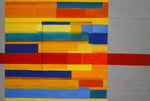 Titel: Vertiefung, Tempera auf Leinwand, Pappe und Holz (tatsächliche quadratische Vertiefung) 1,25m/87cm