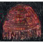 Titel: Zeichnung Blutqualle Wachsmalkreide auf Papier 20cm/24cm