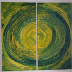 Titel: Paar, Tempera auf Leinwand auf Holzplatten