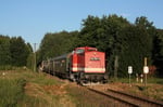 Der 2. Bergstadtexpress, gezogen von 112 708-3, unterwegs zwischen Freiberg und Großvoigtsberg, hier in der Nähe von Kleinschirma am 24. Juni 2017. Foto: Markus Bergelt