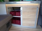 Filzboxen Küchenschrank VW T6 links bordeaux