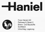 Inserat der «Franz Haniel AG Basel» in der Zeitschrift «Strom und See» 1964