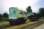 Der historische Eisenbahnkran der Kandertalbahn auf einem Abstellgeleise im Bahnhof Wollbach 1980 
