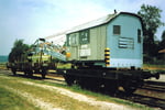 Ein Eisenbahnkran der Kandertalbahn (Eurovapor) im Bahnhof Wollbach im Jahre 1980