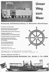 Inserat der «Ausstellung Unser weg zum Meer» von der Schweizerischen Reederei in der Zeitschrift «Strom und See» 1964