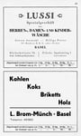 49) Lussi Spezialgeschäft Herren-Damen- Kinder-Wäsche   /    L.Brom-Münch Kohlen, Koks, Briketts 