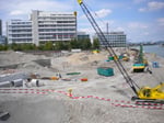 Nach dem Abbruch des Hafen St.Johann, in Hintergrund Gebäude der Novartis, Juli 2011