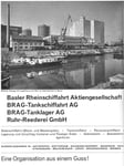 Inserat der «BRAG Basler Rheinschifffahrt AG» in der Zeitschrift «Strom und See» 1964