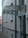 Vordach Edelstahl Glas
