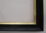 Alter Rahmen, aussen schwarz gefasst, Innenkante echtvergoldet - Kundenauftrag