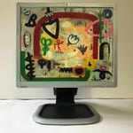 Erste-Klasse-Freund | 2019 | Monitor, acrylic paint, oil paint, oil pastel | 30,1 × 37,6 cm