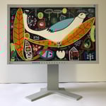 Vogelbesuch, 1954 | 2019 | Monitor, acrylic paint, oil paint, oil pastel | 29,7 × 47,3 cm