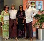 Angelika, Ali, Tint Tint und Tommy in Landestracht