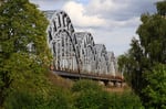 Eisenbahnbrücke über die Düna, Riga, Lettland