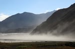 Staubwolken im Tal des Kali Gandaki bei Kagbeni, Mustang