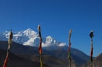 Syang mit Nilgiri Nord (7.061 m) im Hintergrund, Mustang