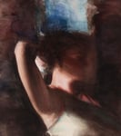 Sidney Goodman (American, 1936-2013), "Woman with Arms Up #1", 1988, watercolor on paper, 24.75” x 22.625” (63cm x 57cm)