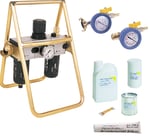 Wartungseinheit mit Kondensatabscheider, Öler, Druckluftöl, Schmierampullen und Getriebefliessfett