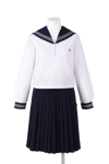 名西高校女子夏制服(長袖セーラー着用)