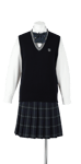 吉野川高校女子合い制服(ニットベスト着用)