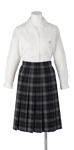 城ノ内高校女子夏制服(長袖開襟ブラウス着用)