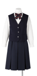 城ノ内中等教育学校女子合い制服(前開きベスト着用)